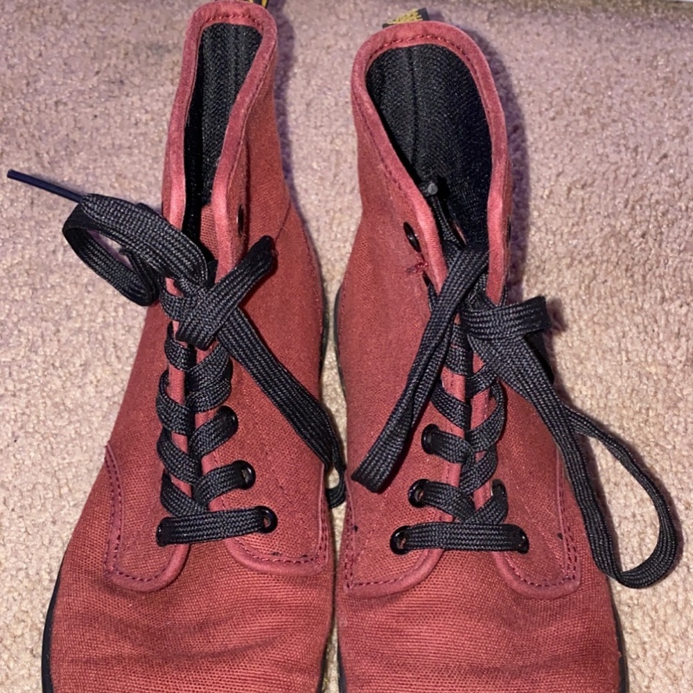 Cloth Maroon Doc Martins